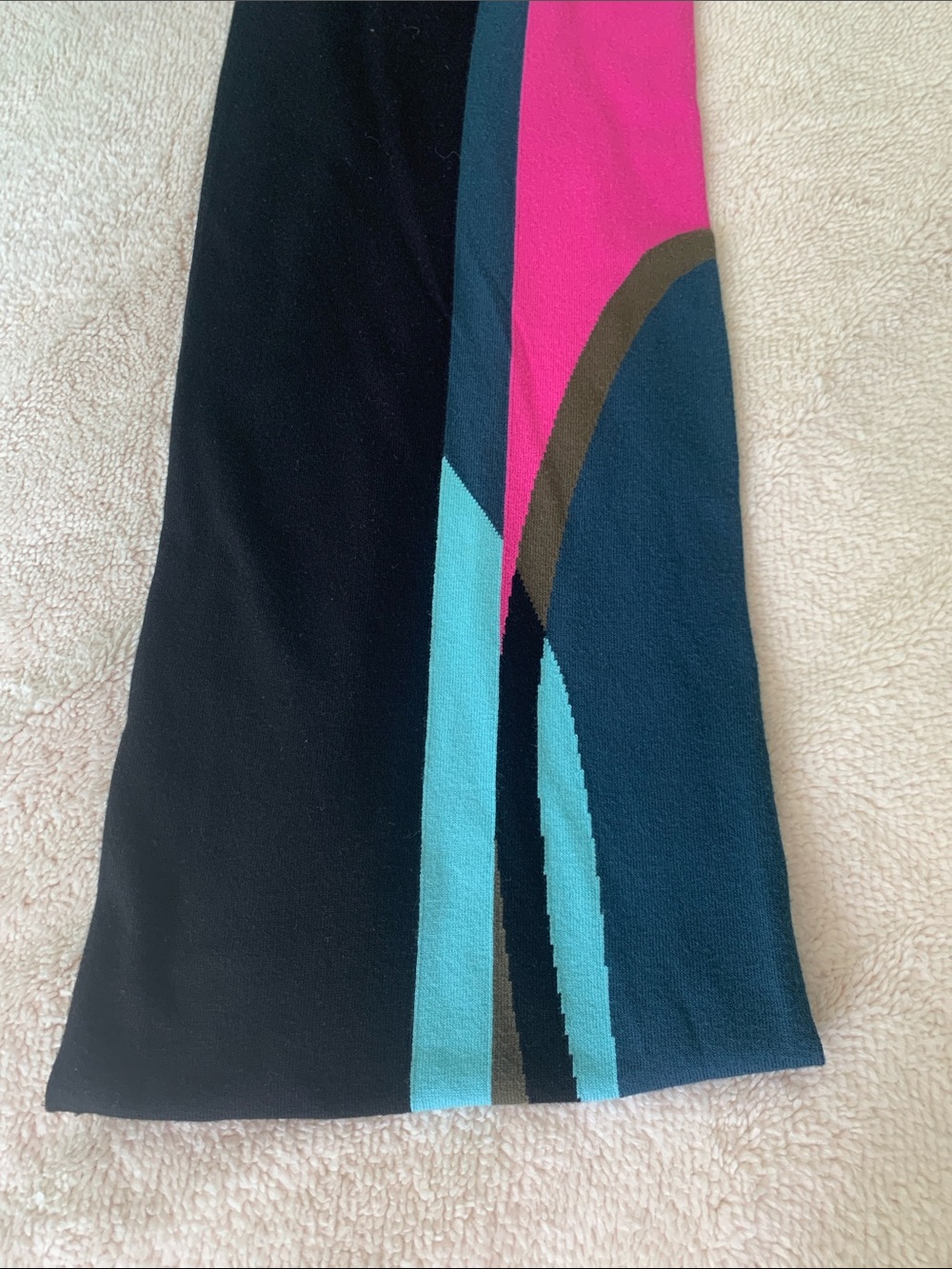 KNIT SCARF MERINO WOOL ABSTRACT - Picture 3 of 6